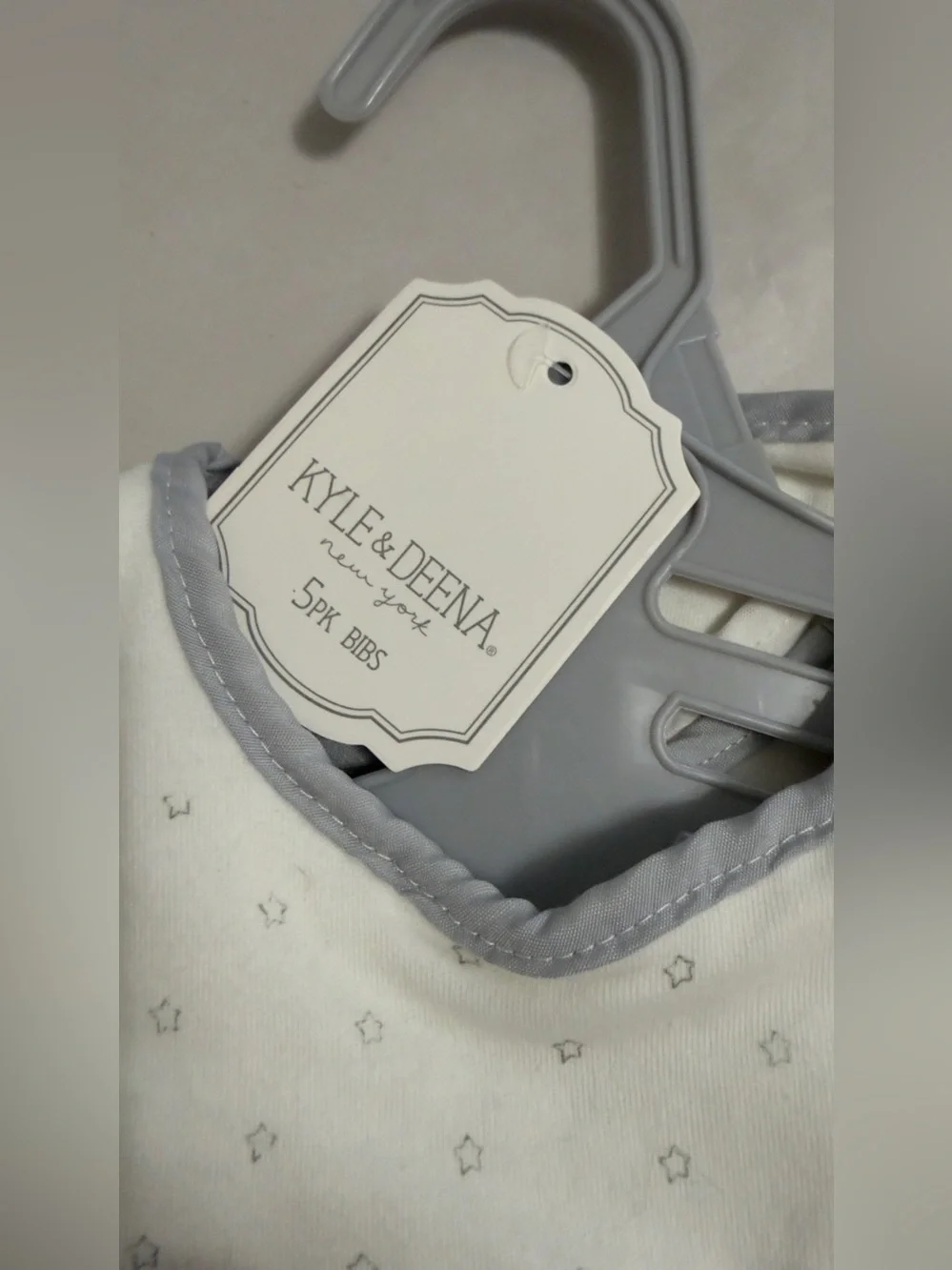 Baby Bib Set - 'Hello World' White and Gray
